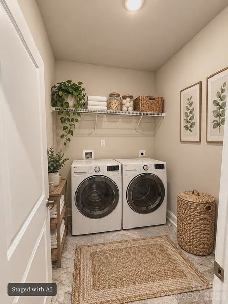 2913 Waterford Lane in Crystal Village. Built by Adams Homes - Affordable NC Home 2100 Square Feet - Laundry