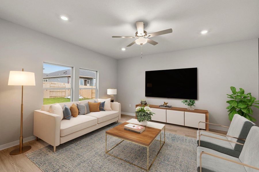 Open Concept Family Room - Virtually Staged