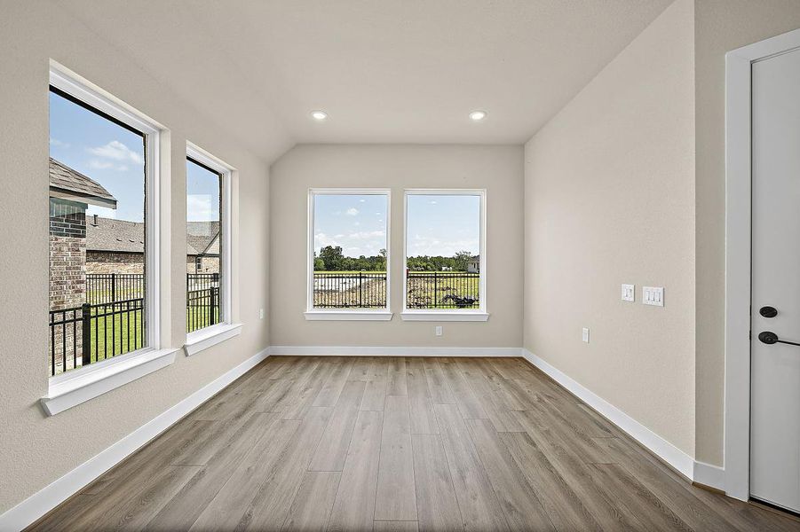 Representative unfurnished interior of a home built from the Daisy by Caldwell Homes in The Highlands, Porter (Image 21). Representative unfurnished interior of a home built from the Daisy by Caldwell Homes in The Highlands, Porter (Image 21).