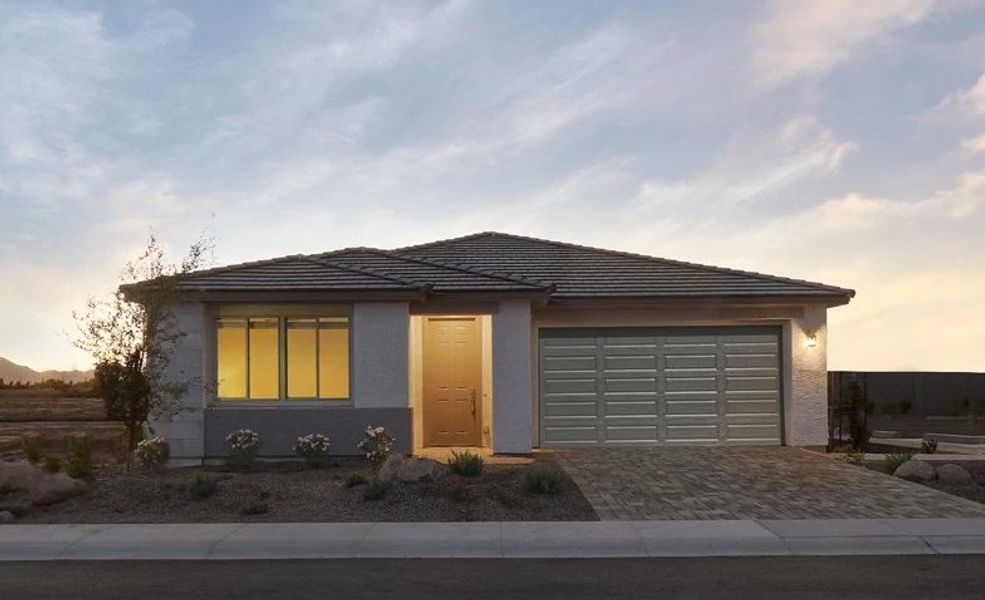 Representative exterior photo of a completed home built from the Violet by Ashton Woods in Skyline Village, San Tan Valley, AZ (Image 2). Representative exterior photo of a completed home built from the Violet by Ashton Woods in Skyline Village, San Tan Valley, AZ (Image 2).