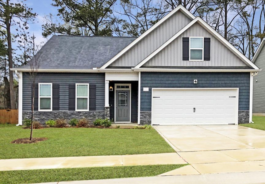 Representative exterior photo of a completed home built from the Hogan by RiverWILD Homes in Maggie Way, Wendell, NC (Image 28). Representative exterior photo of a completed home built from the Hogan by RiverWILD Homes in Maggie Way, Wendell, NC (Image 28).