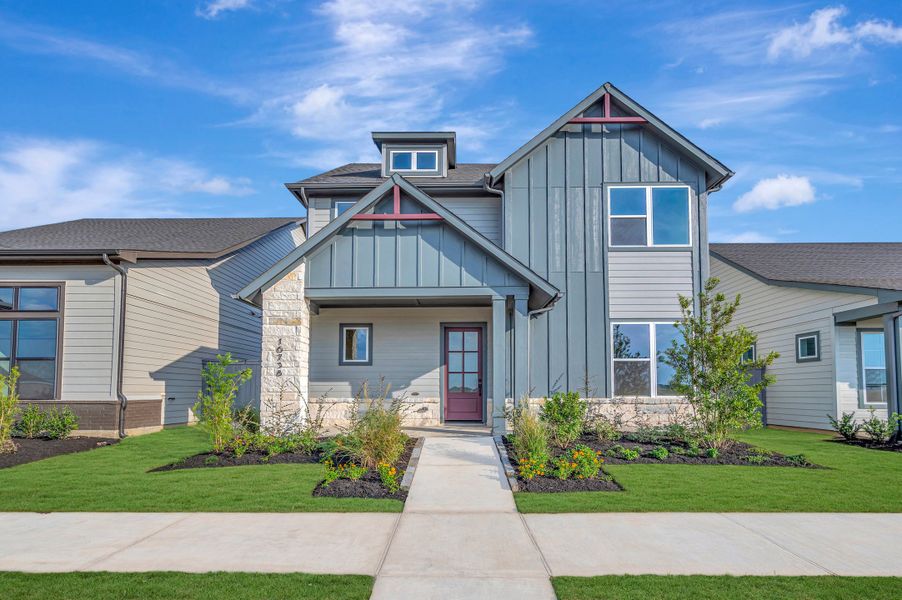Front exterior of a new home in Jubilee - Grove Row Collection, Hockley, TX, highlighting curb appeal (Image 26).