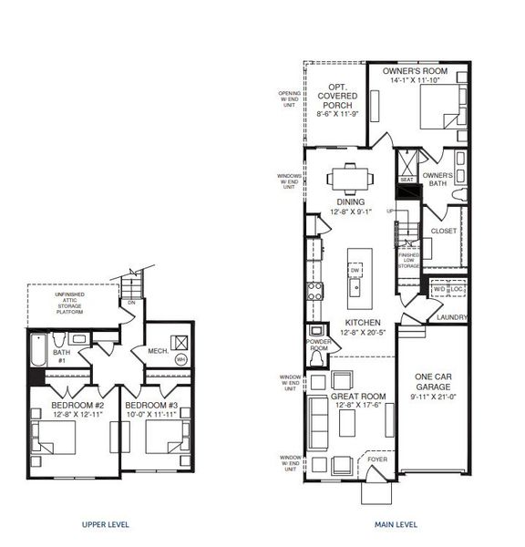 2D floor plan layout of this home in Arden Woods, Mauldin, SC (Image 2).