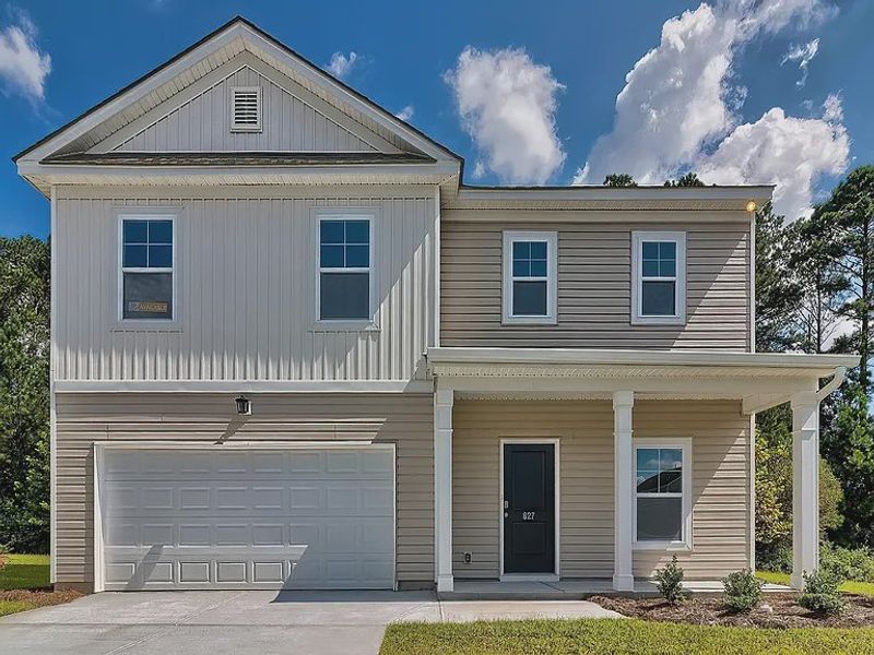 Front exterior of a new home in Emanuel Creek, West Columbia, SC, highlighting curb appeal (Image 1). Front exterior of a new home in Emanuel Creek, West Columbia, SC, highlighting curb appeal (Image 1).