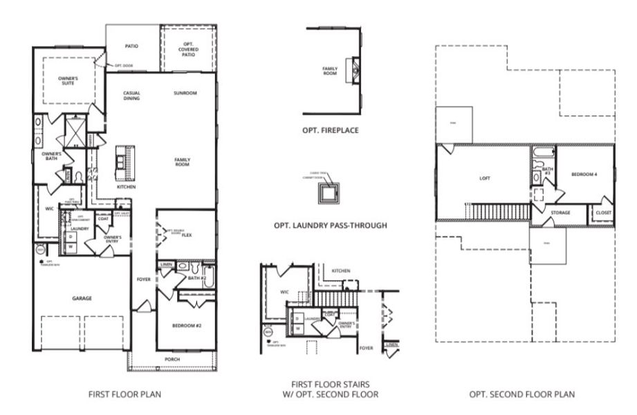 2D floor plan layout for the Naples by Brock Built in The Reserve at Bells Ferry, Kennesaw, GA (Image 3).