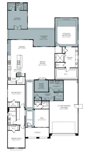 2D floor plan layout of this home in Palo Verde at North Creek, Queen Creek, AZ (Image 4).