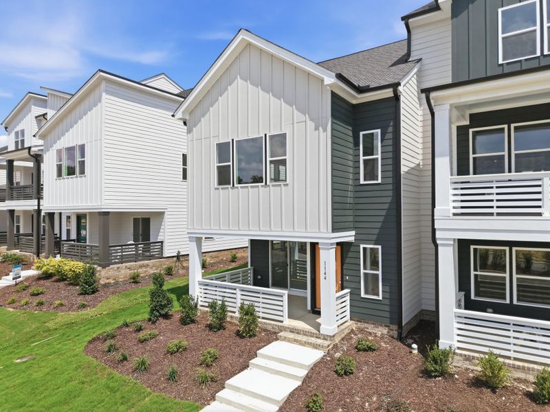 Front exterior of a new home in Allen Park, Raleigh, NC, highlighting curb appeal (Image 24).