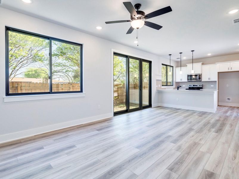 Spacious and open flow living-dining-kitchen