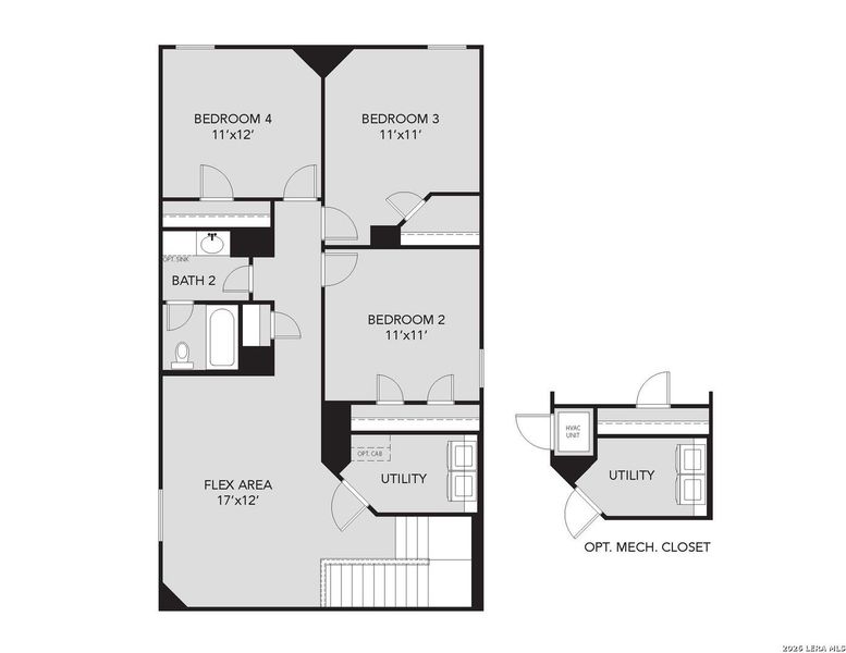 2D floor plan layout of this home in Melissa Ranch, San Antonio, TX (Image 3).