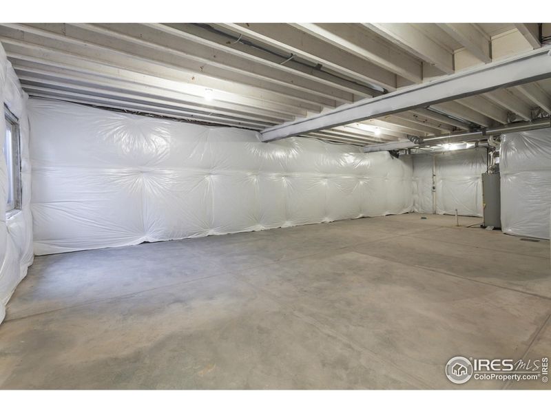 Unfinished Basement with Rough-in for future expansion or storage