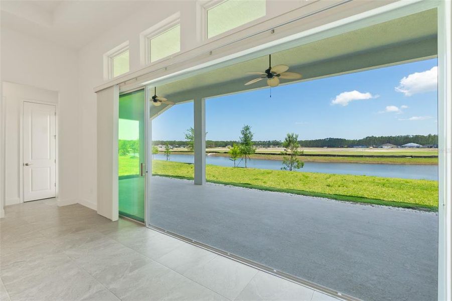 Family Room Sliders Provide Lake Views!