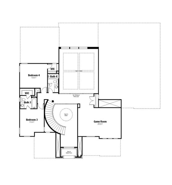 2D floor plan layout for the Emory by Scott Felder Homes in Leander Estates, Leander, TX (Image 6).