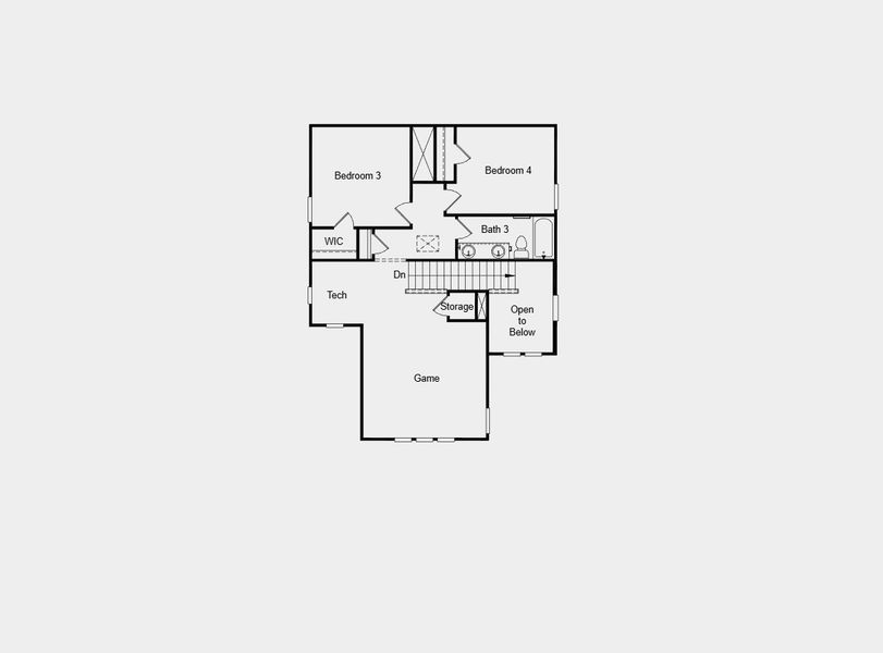 2D floor plan layout for the Paisley by Taylor Morrison in Hockley Meadows 40s, Hockley, TX (Image 3).