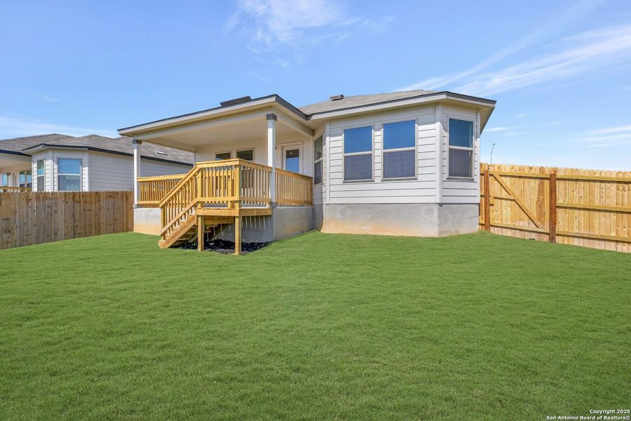 Exterior details and patio area of a home in Greenspoint Heights, Seguin (Image 14). Exterior details and patio area of a home in Greenspoint Heights, Seguin (Image 14).