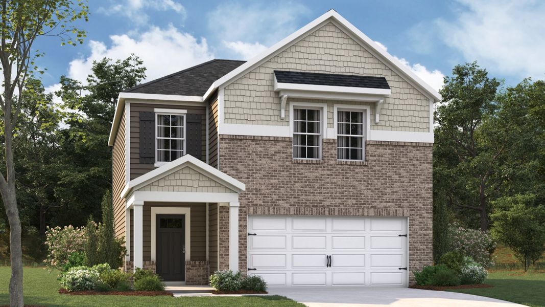 Representative exterior photo of a completed home built from the CABRAL by D.R. Horton in Reserve at Hickory Ridge, Columbia, TN (Image 2). Representative exterior photo of a completed home built from the CABRAL by D.R. Horton in Reserve at Hickory Ridge, Columbia, TN (Image 2).