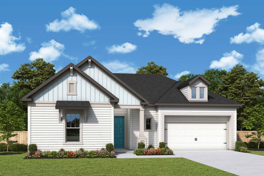 Representative exterior photo of a completed home built from the The Bloomsbury by David Weekley Homes in Nexton – Midtown – The Garden Collection, Summerville, SC (Image 2).