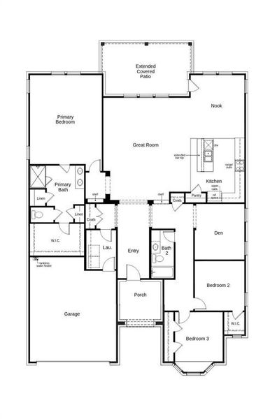 2D floor plan layout of this home in The Preserve Estates, Justin, TX (Image 2). 2D floor plan layout of this home in The Preserve Estates, Justin, TX (Image 2).