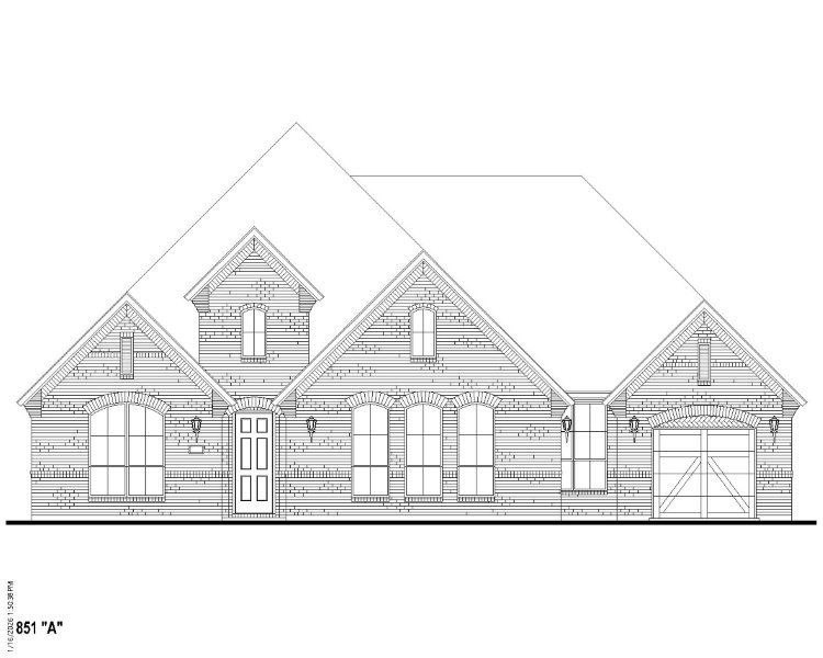 Plan 851 Elevation A Plan 851 Elevation A