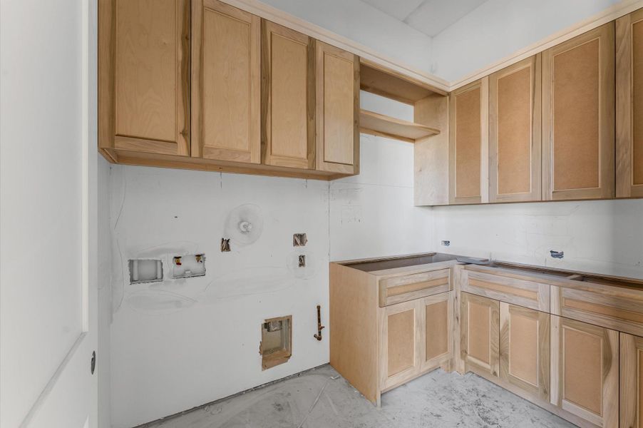 First Floor Laundry room has ample storage.