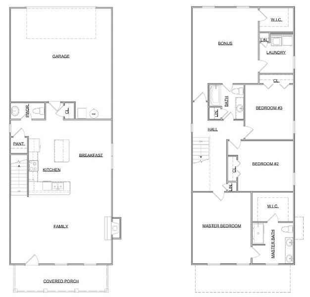 2D floor plan layout for the The Houghton by Smithbilt Homes in Belltown, Powell, TN (Image 3).