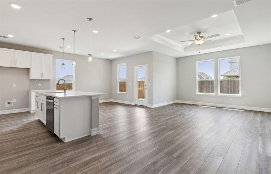 Bright kitchen with large windows *real home pictured