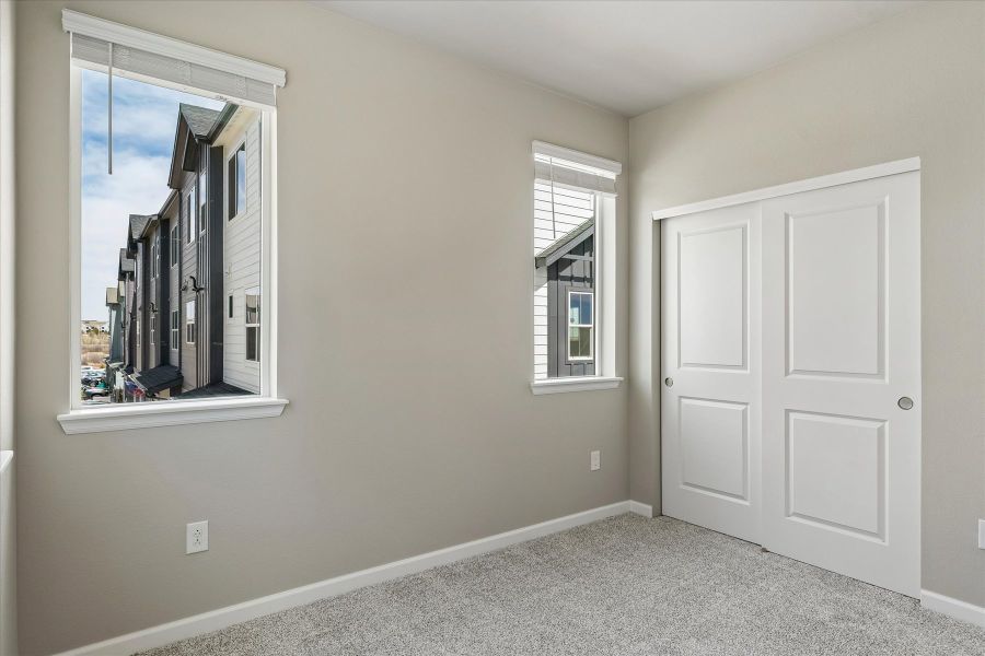 A room with white doors.