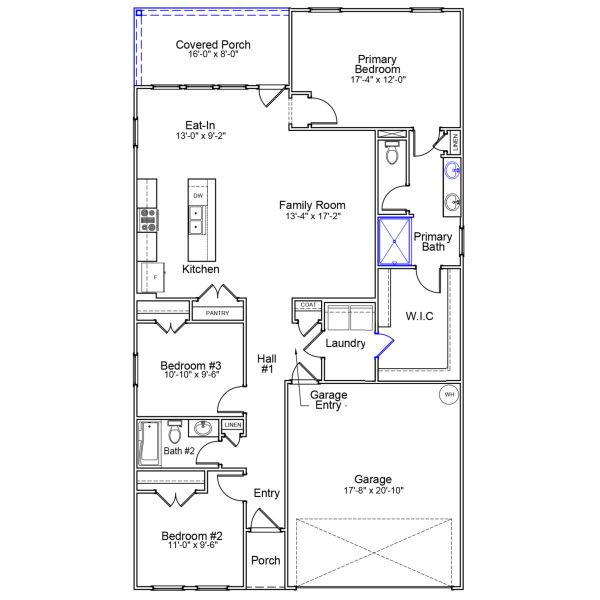 2D floor plan layout of this home in Six Oaks, Summerville, SC (Image 3). 2D floor plan layout of this home in Six Oaks, Summerville, SC (Image 3).