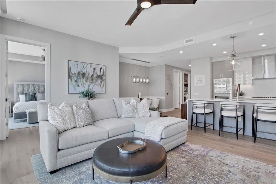 Furnished interior view inside a new home in The Dillon Buckhead, Atlanta (Image 18). Furnished interior view inside a new home in The Dillon Buckhead, Atlanta (Image 18).