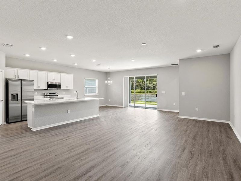 Enjoy a light-filled, open-concept living area - Aubrey by Highland Homes Enjoy a light-filled, open-concept living area - Aubrey by Highland Homes