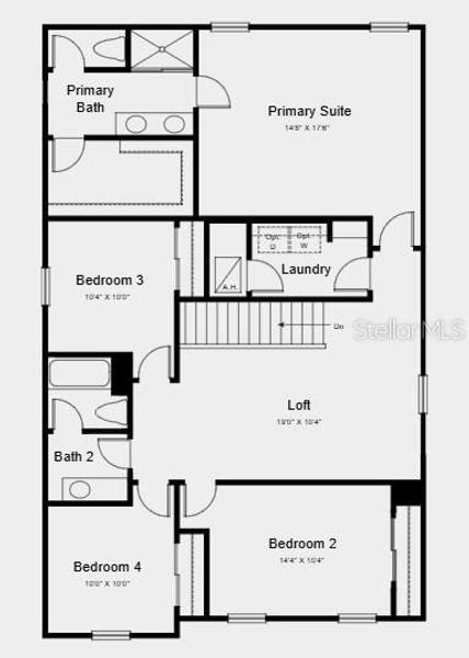 2D floor plan layout of this home in Marion Creek, Haines City, FL (Image 3).