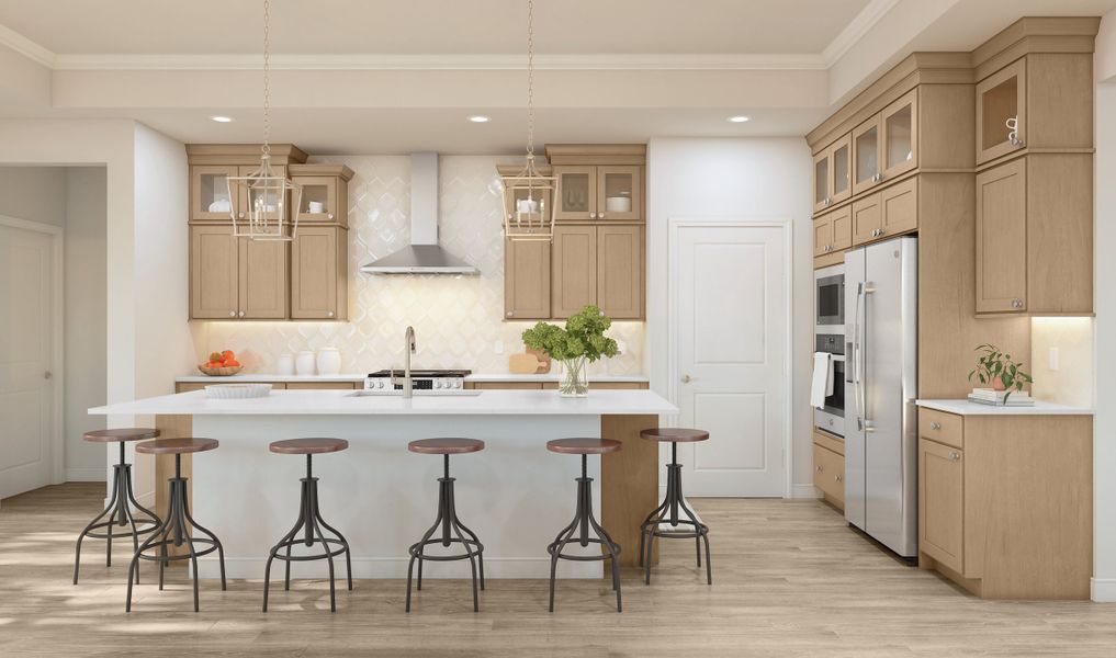 Kitchen with glass upper cabinets Kitchen with glass upper cabinets