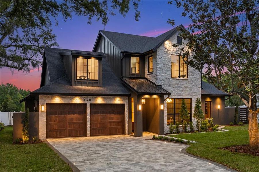 Front exterior of a new home in , Winter Park, FL, highlighting curb appeal (Image 2). Front exterior of a new home in , Winter Park, FL, highlighting curb appeal (Image 2).