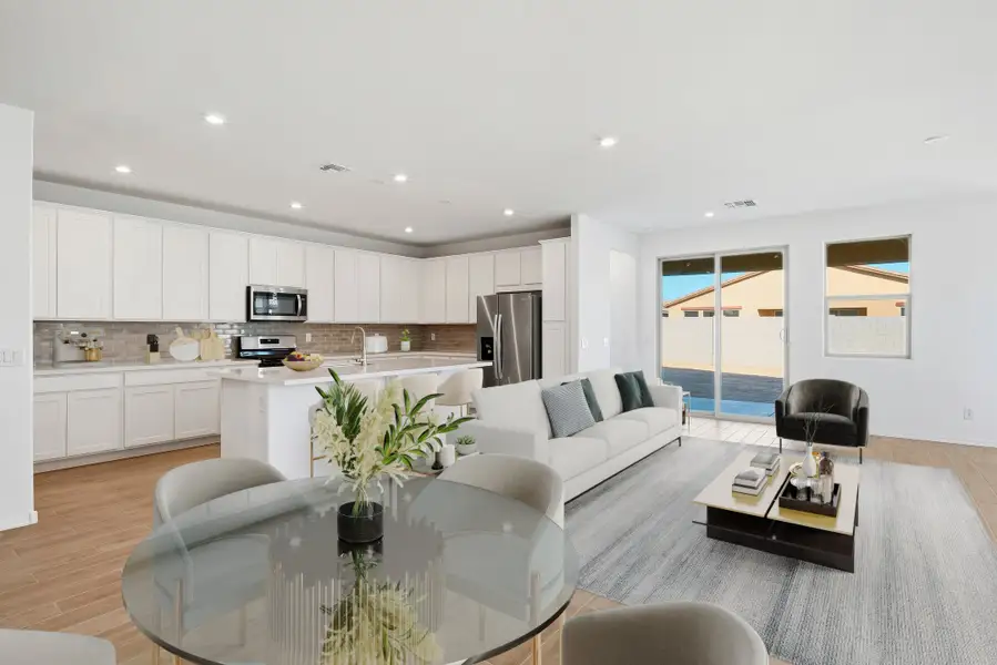 Furnished interior view inside a new home in Marbella at Windrose, Waddell (Image 9). Furnished interior view inside a new home in Marbella at Windrose, Waddell (Image 9).