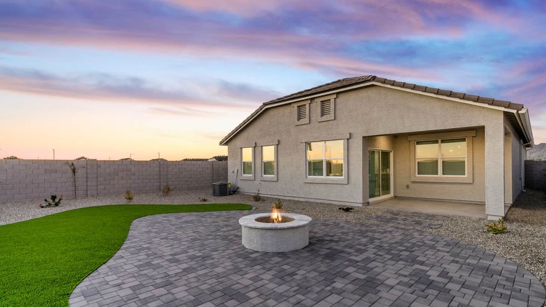 Exterior details and patio area of a home in Desert Moon Estates, Buckeye (Image 23).