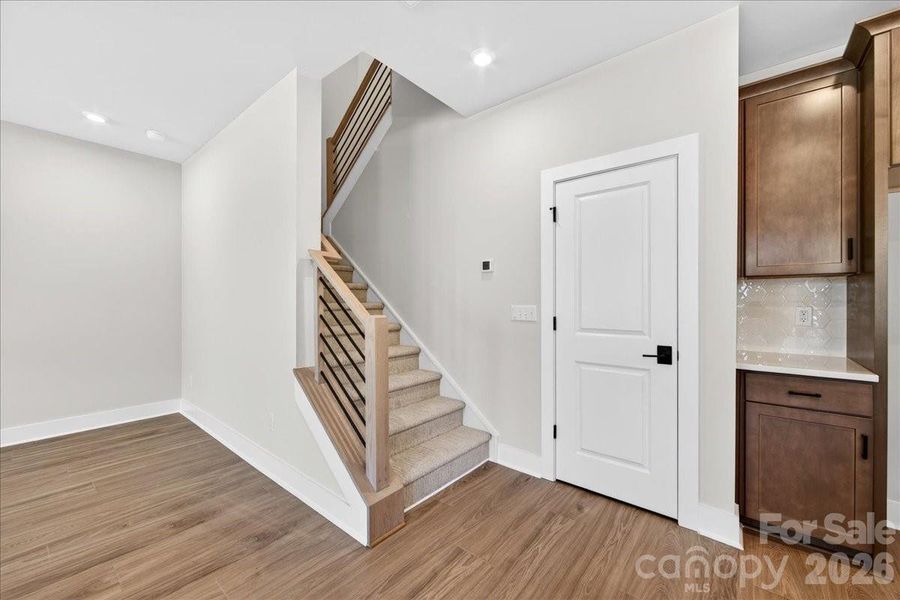 Open rails on the stairs