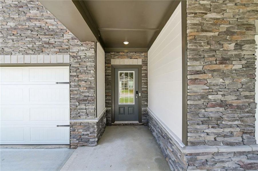 Exterior details and patio area of a home in Parkside at Grayson, Grayson (Image 25).