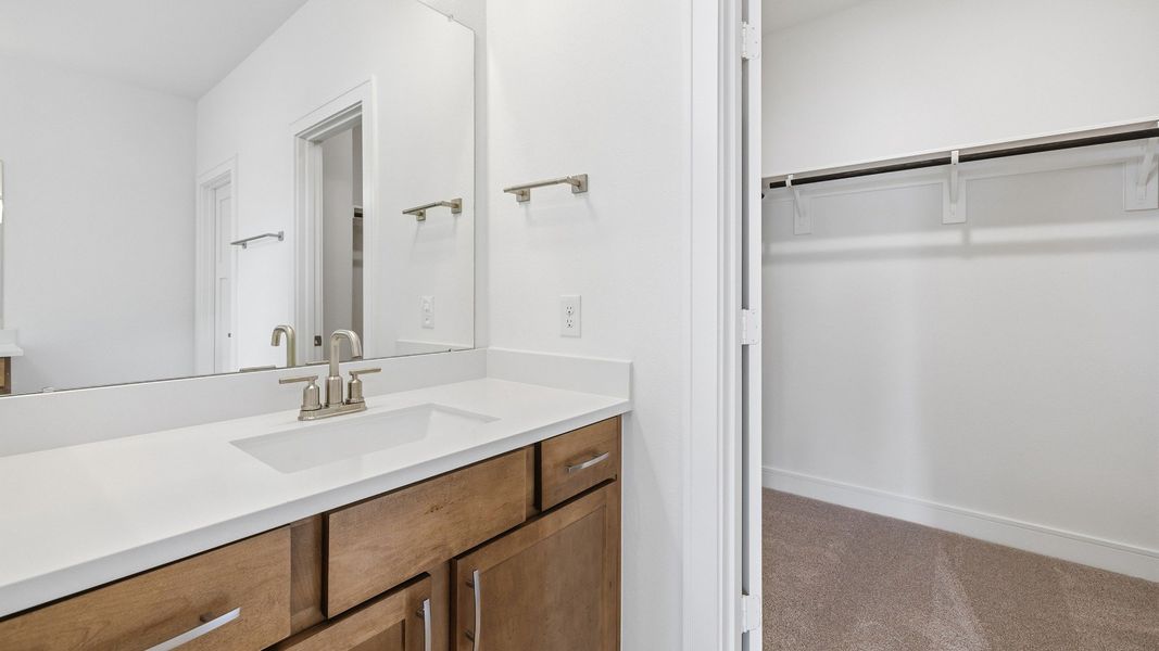 Representative furnished interior of a home built from the Paloma by Brightland Homes in Bridgeland Central, Cypress (Image 21).