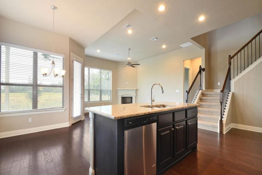 Representative furnished interior of a home built from the Oaks 3646 by Brohn Homes in Oaks at San Gabriel, Georgetown (Image 6).