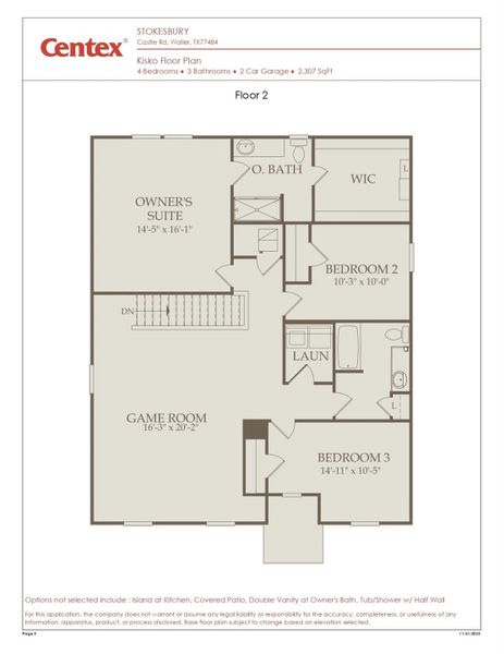 2D floor plan layout of this home in Stokesbury, Waller, TX (Image 2).