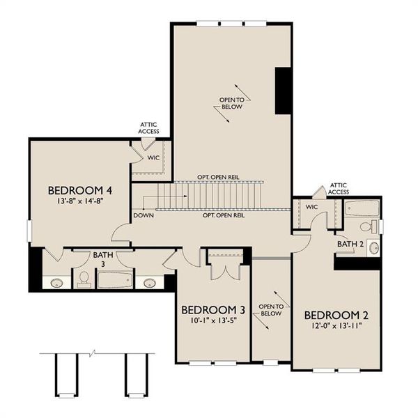 2D floor plan layout of this home in Encore, Duluth, GA (Image 5).