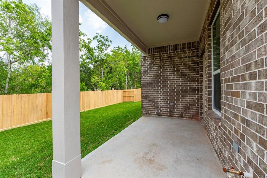 Gas and electric stub outs on back porch