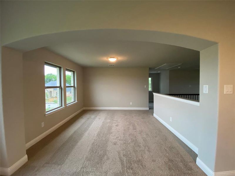 Loft area is perfect for home schooling or homework area or a poker table