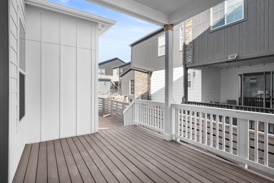 Exterior details and patio area of a home in Trumark Homes at Sterling Ranch, Littleton (Image 2).