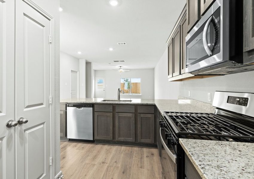 The kitchen of the Driftwood looks out into the dining room. The kitchen of the Driftwood looks out into the dining room.