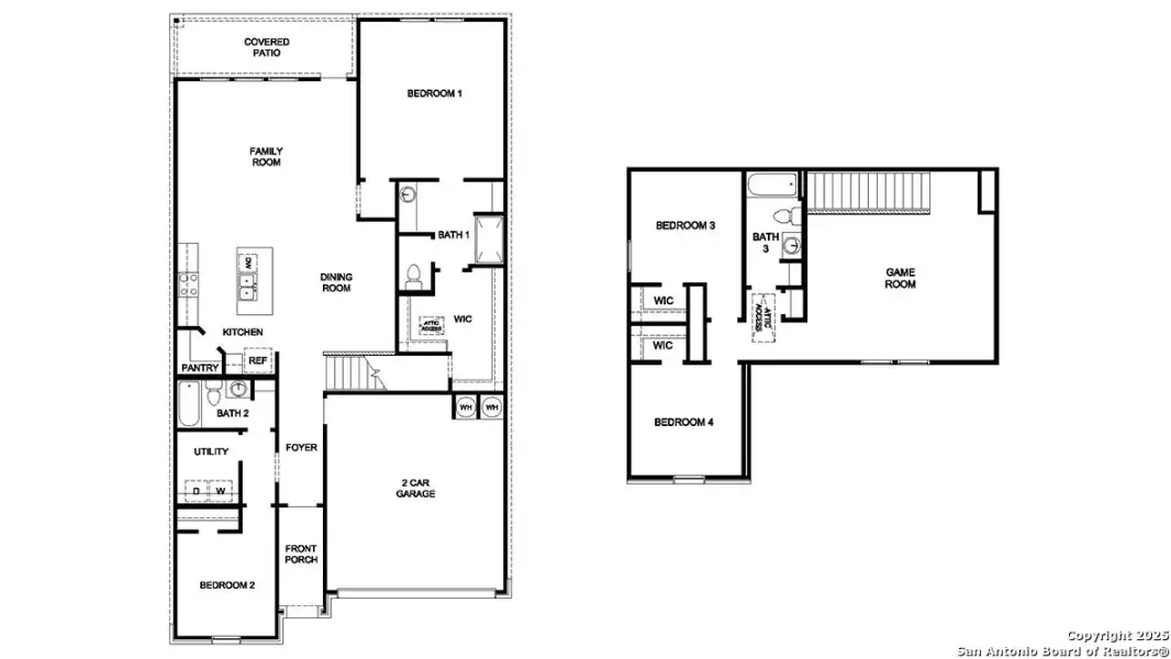 2D floor plan layout of this home in Brookstone Creek, San Antonio, TX (Image 2).