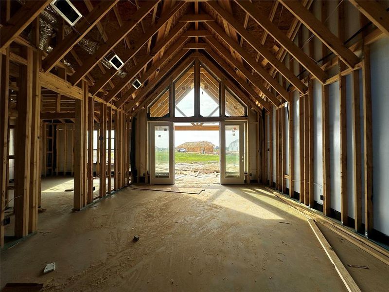 You have to see our pointed vault ceiling in the family room.