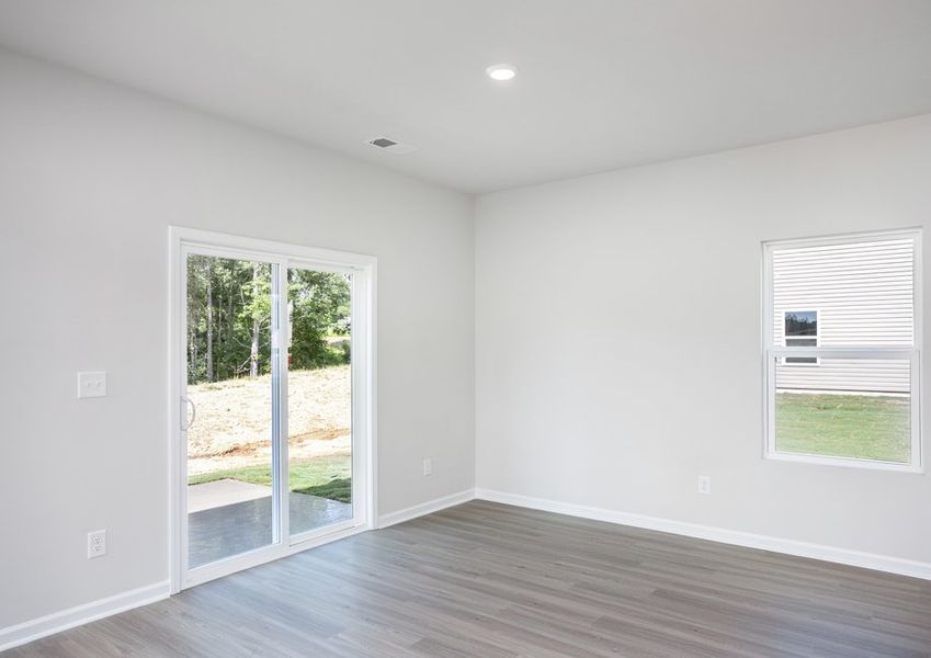 Sliding door to the backyard