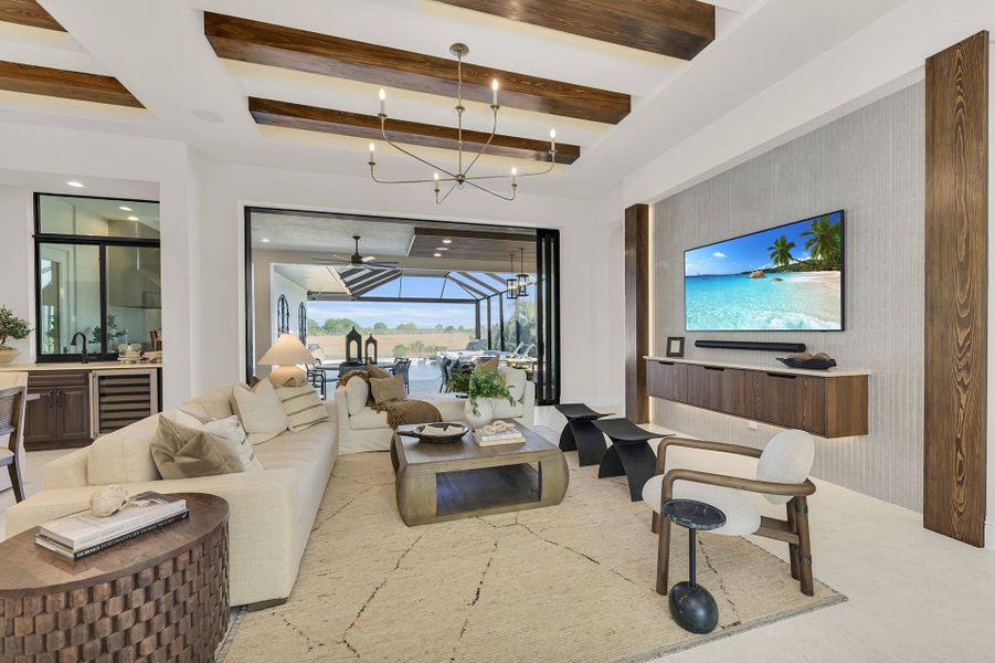 Representative furnished interior of a home built from the Cobalt by Lee Wetherington Homes in Wild Blue at Waterside, Lakewood Ranch (Image 10).