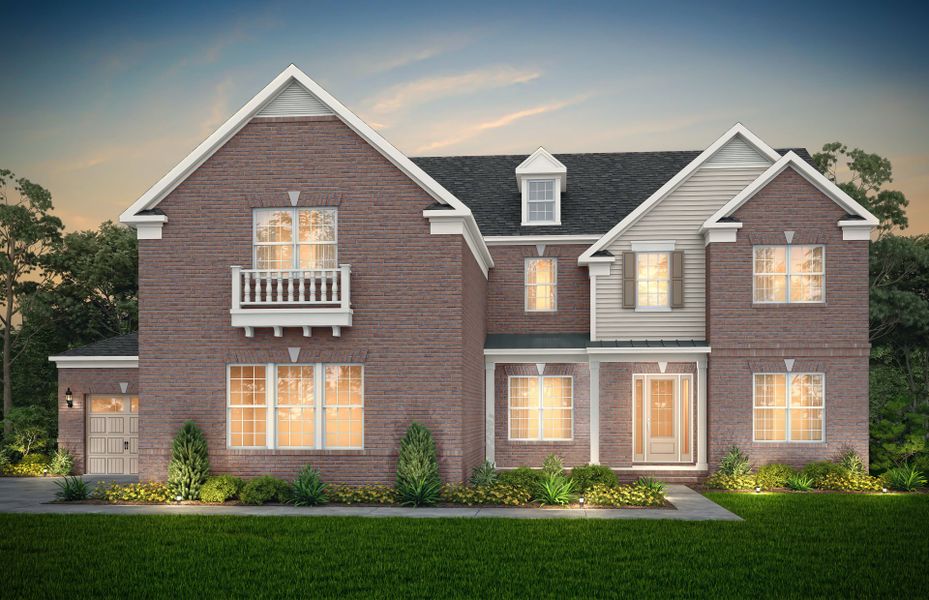 Front exterior of a new home in Olmsted, Huntersville, NC, highlighting curb appeal (Image 29). Front exterior of a new home in Olmsted, Huntersville, NC, highlighting curb appeal (Image 29).