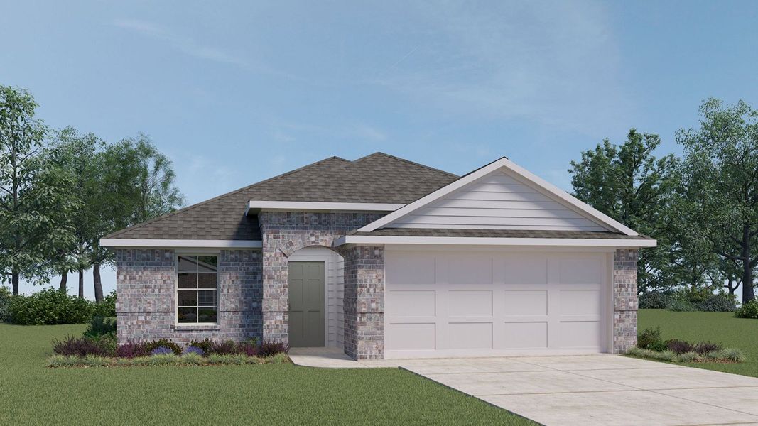 Representative exterior photo of a completed home built from the Abbot by D.R. Horton in Turnbo Ranch, Killeen, TX (Image 1).